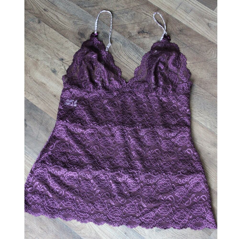 Foxers Romantic Goth Dark Fairy Purple Lace Babydoll Cami L